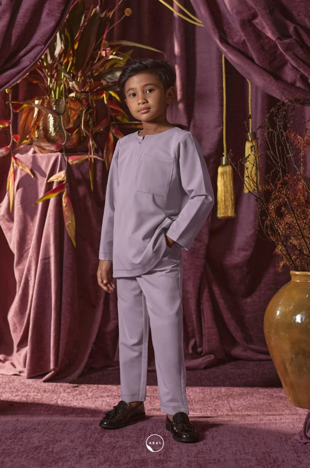 ADHIRAJ KIDS IN SHEER LILAC - Image 3