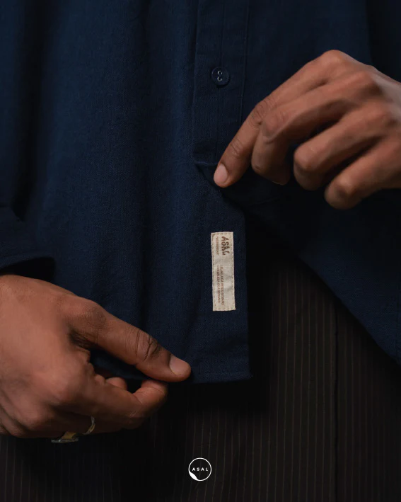ASAL OXFORD SHIRT (100% COTTON) IN BARITONE BLUE - Image 4