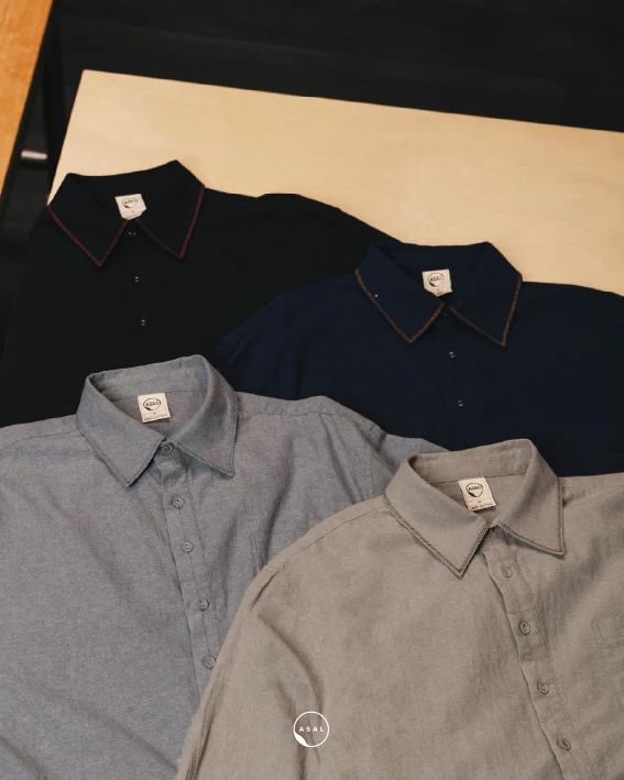 ASAL OXFORD SHIRT (100% COTTON) IN BARITONE BLUE - Image 5
