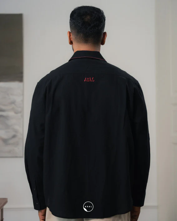 ASAL OXFORD SHIRT (100% COTTON) IN BLACK - Image 3