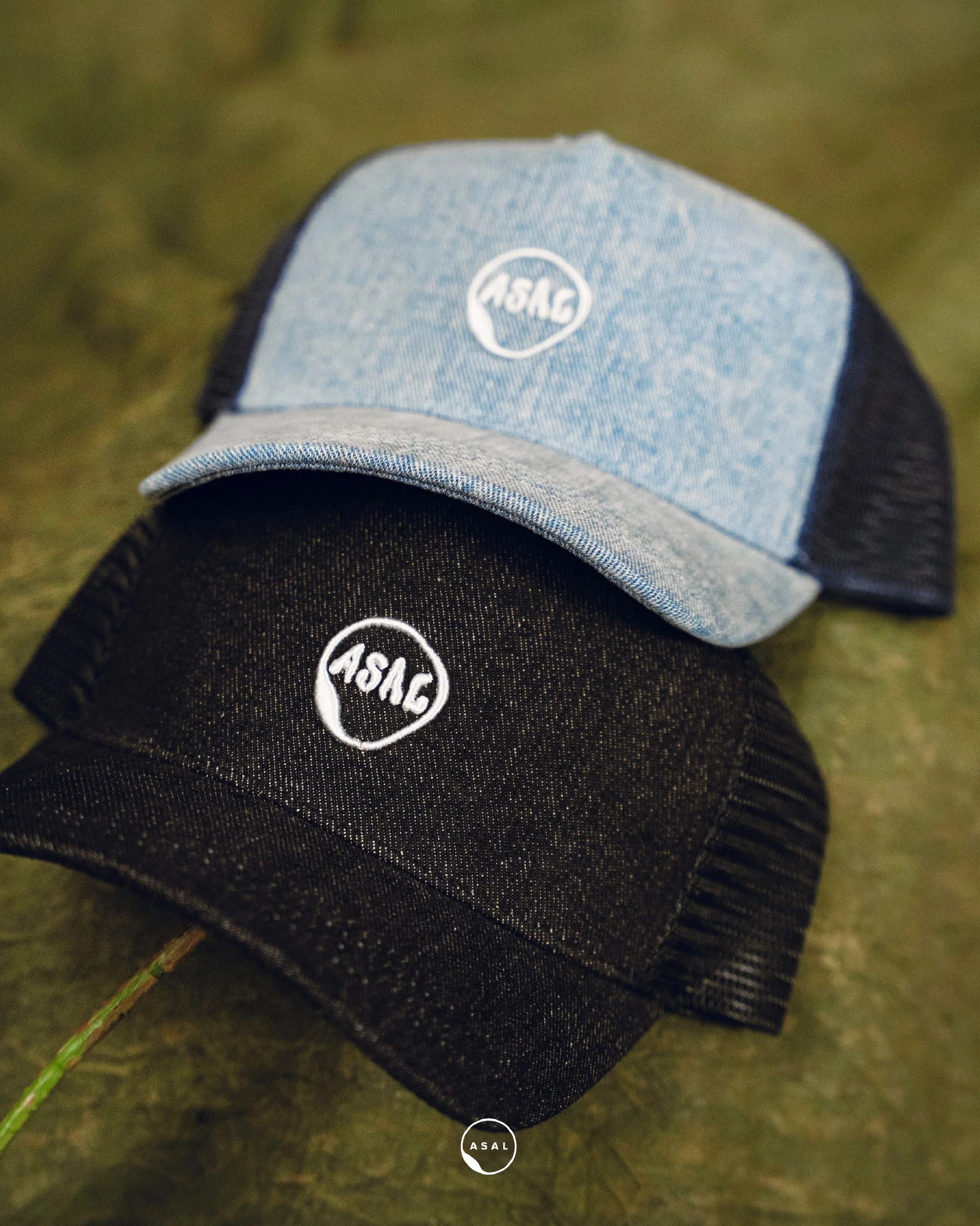 ASAL TRUCKER CAP IN MEDIUM BLUE DENIM - Image 3