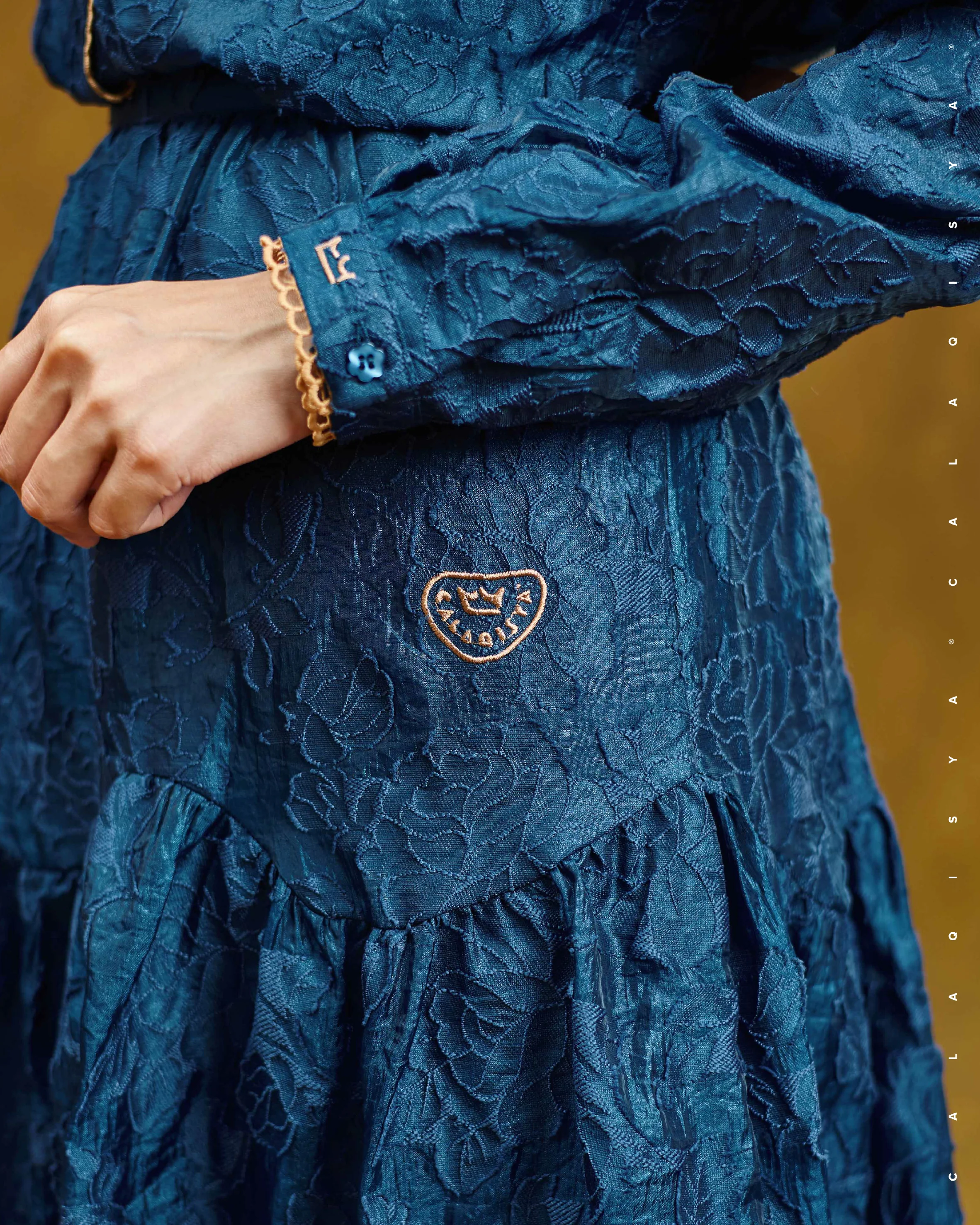 BURROW SKIRT IN NAVY PEONY (FULLY LINED) - Image 4