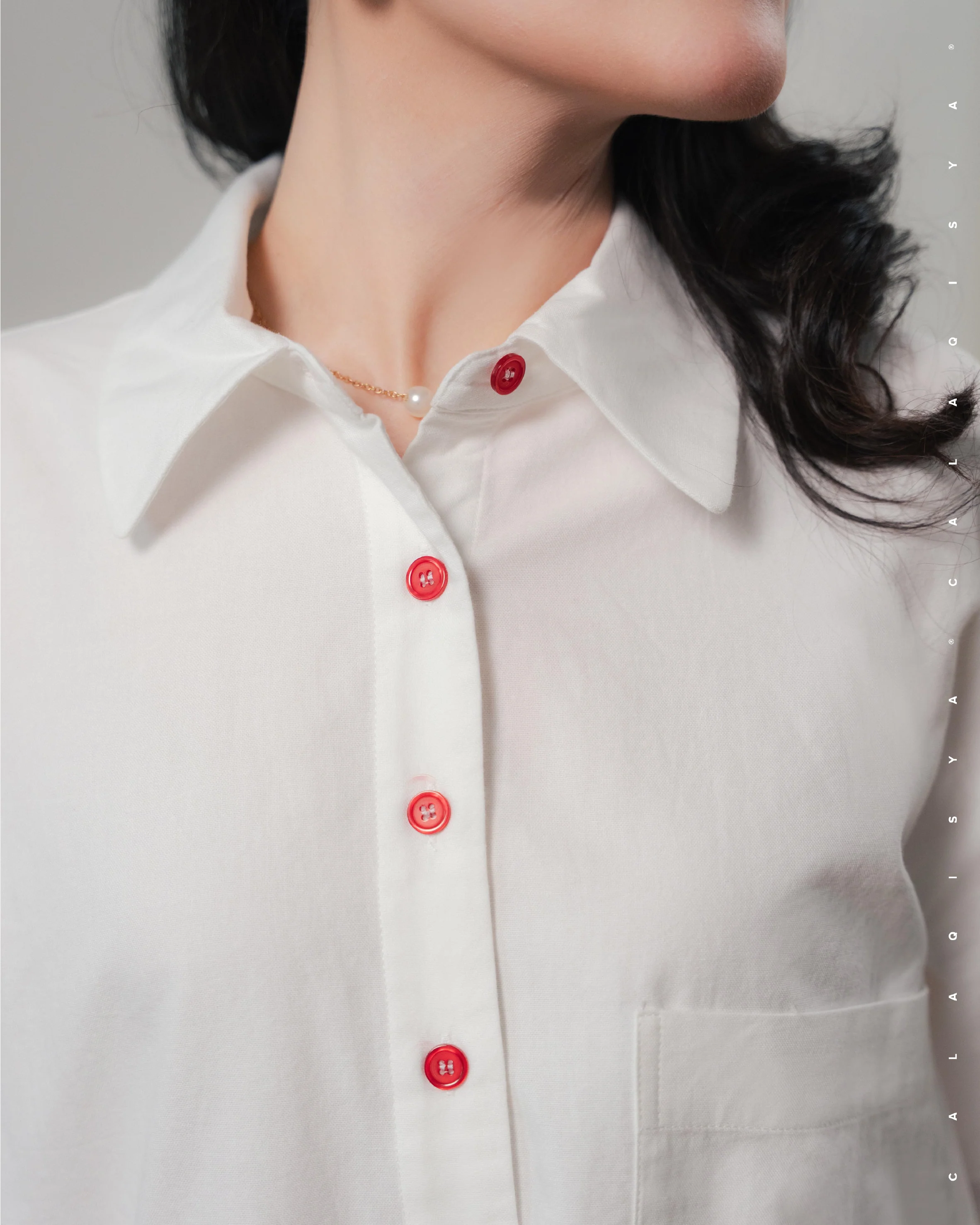 CQ OXFORD SHIRT (100% COTTON) IN OFF WHITE - Image 4