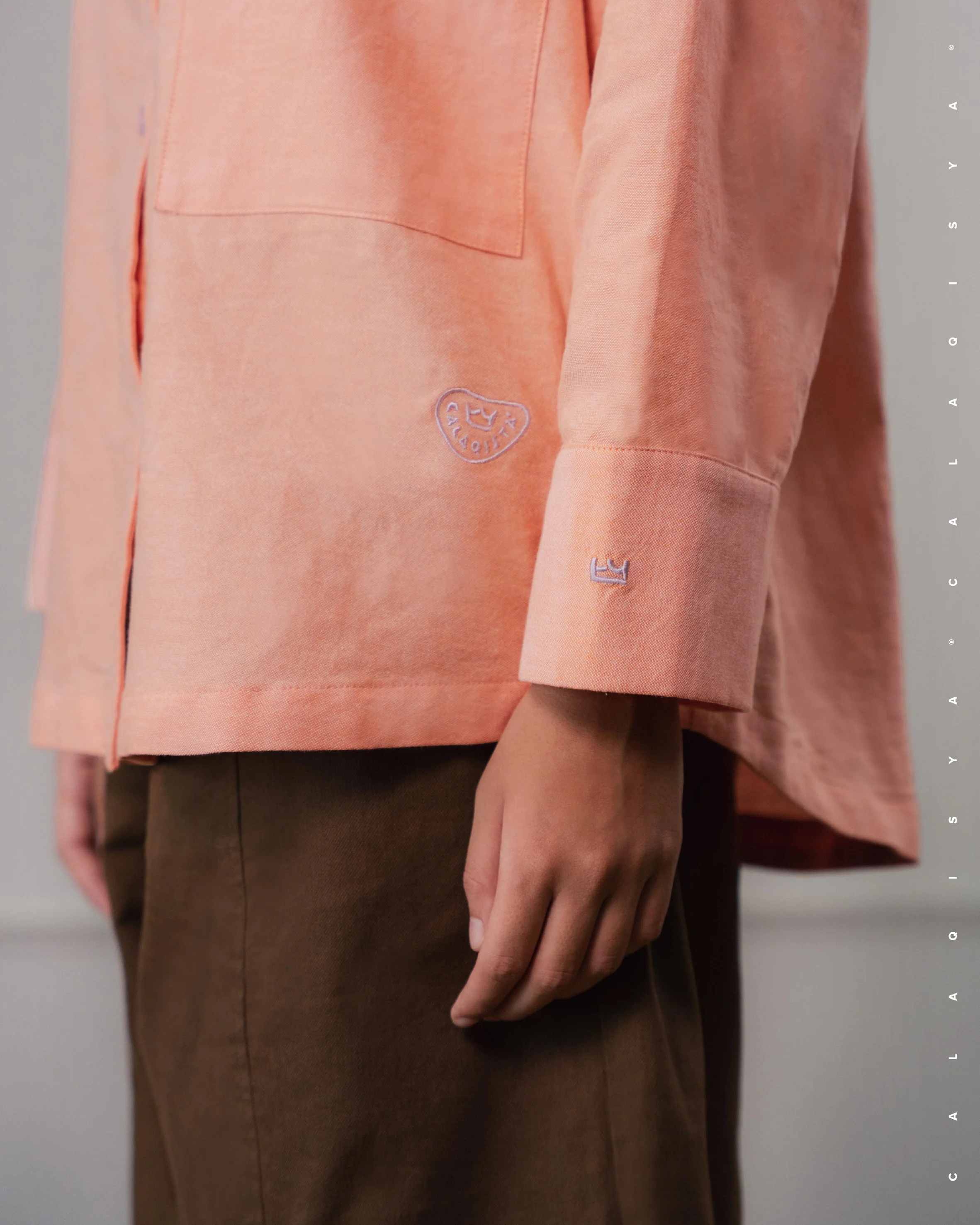 CQ OXFORD SHIRT (100% COTTON) IN PERSIAN MELON - Image 3