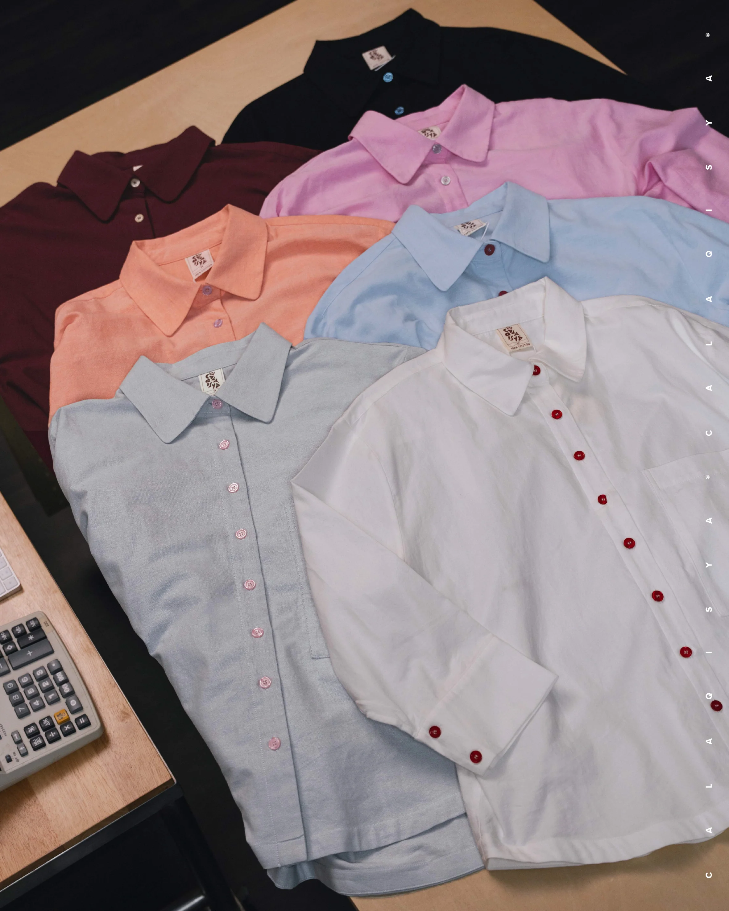 CQ OXFORD SHIRT (100% COTTON) IN PERSIAN MELON - Image 5