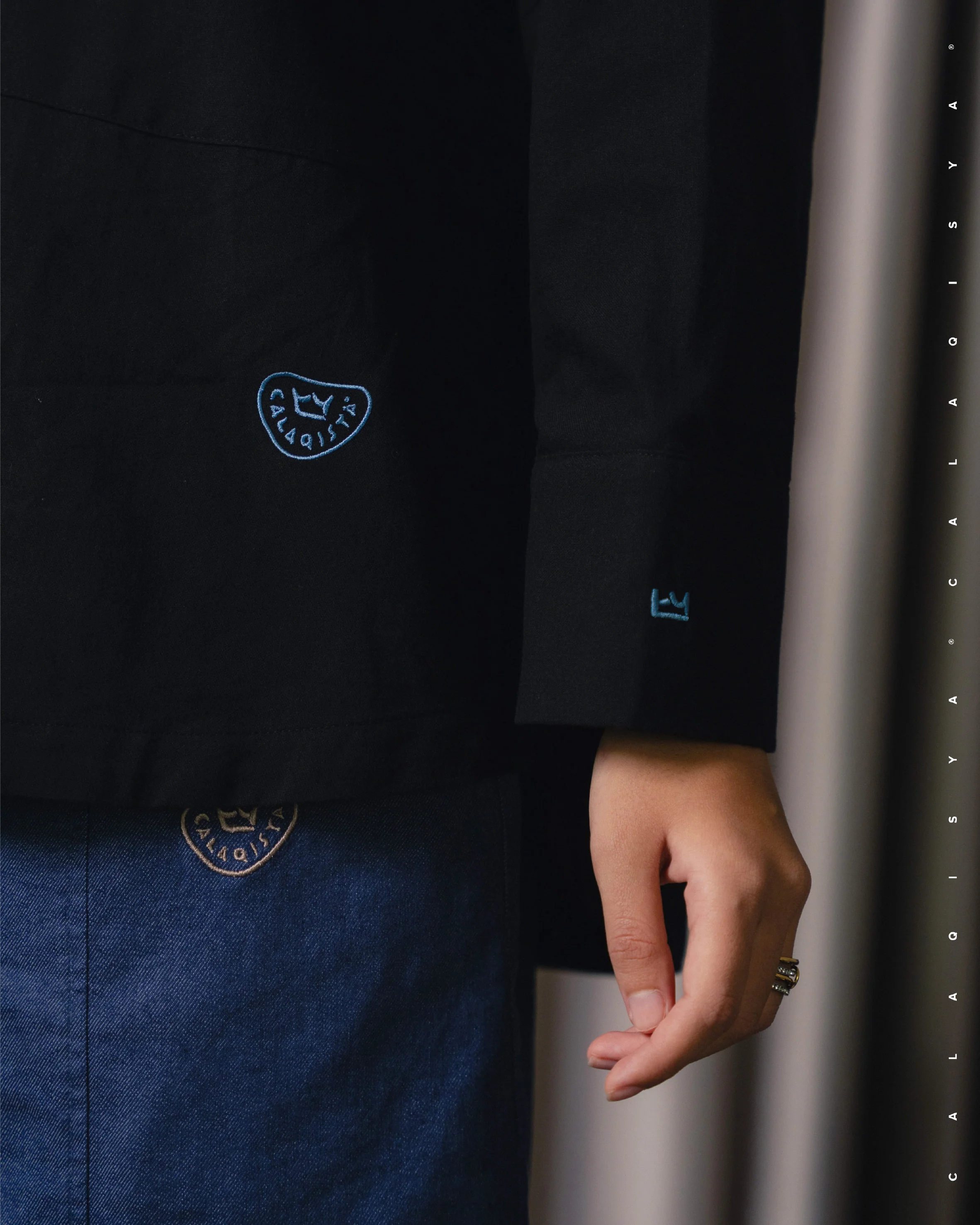 CQ OXFORD SHIRT (100% COTTON) IN BLACK - Image 4