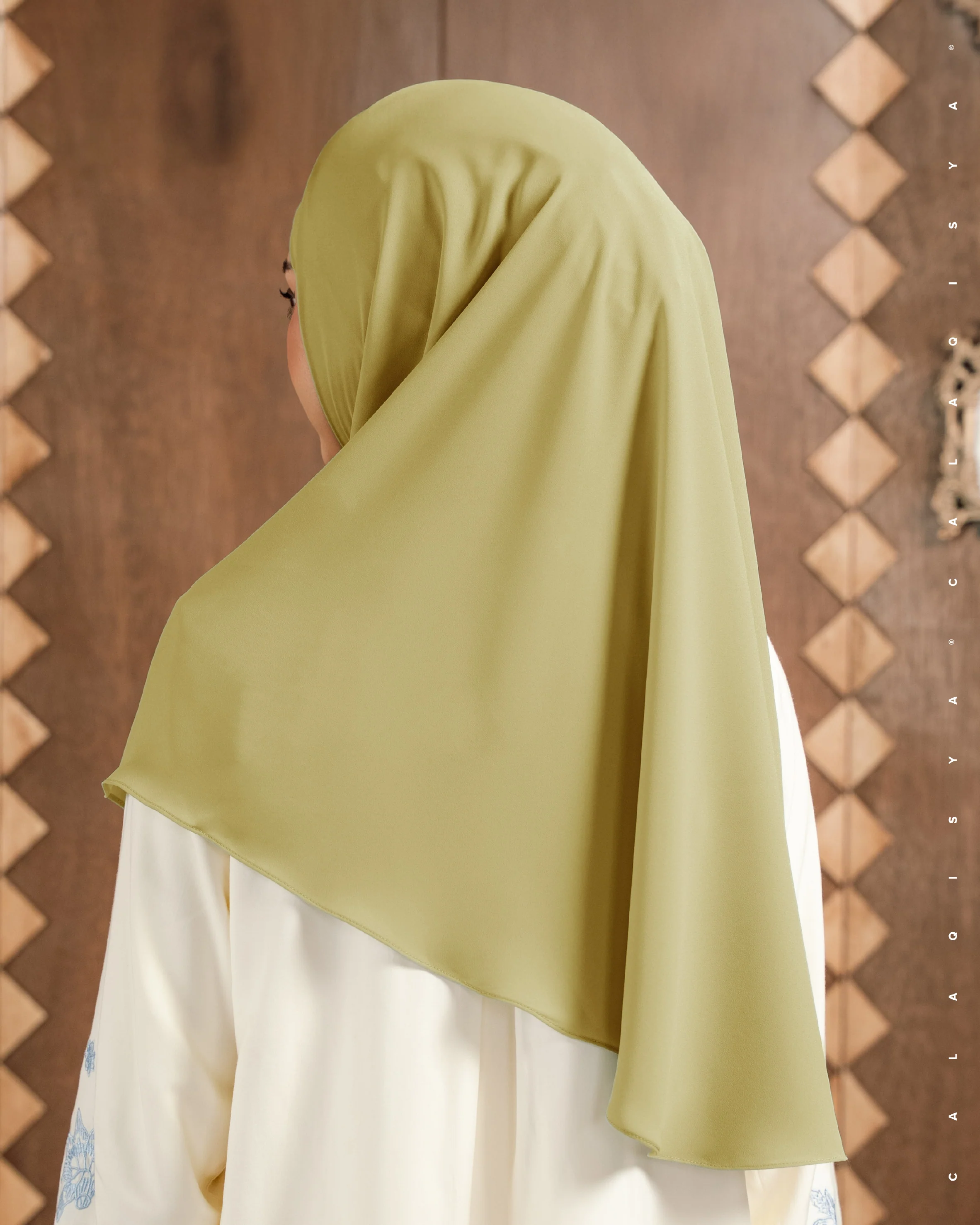 DANIAH TIE BACK UNDERCHIN IN ECRU OLIVE - Image 2