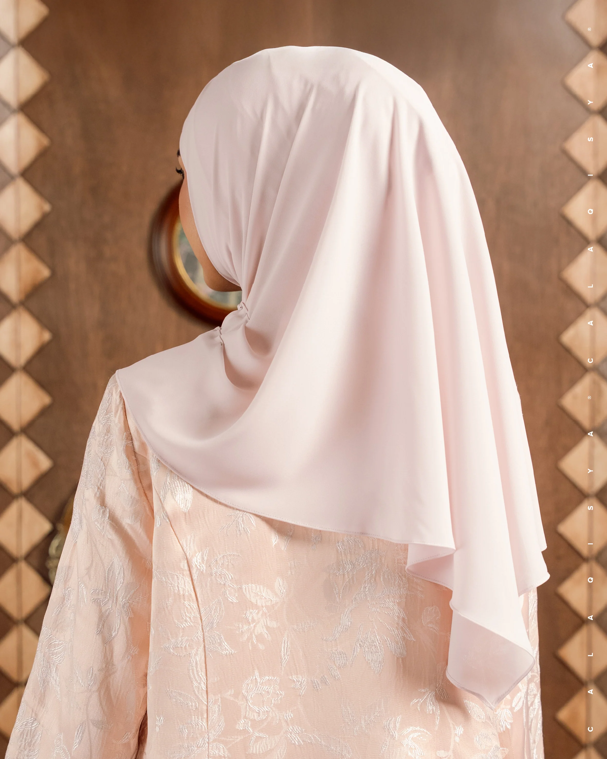 DANIAH TIE BACK UNDERCHIN (TRIANGLE) IN BRIDAL BLUSH - Image 2