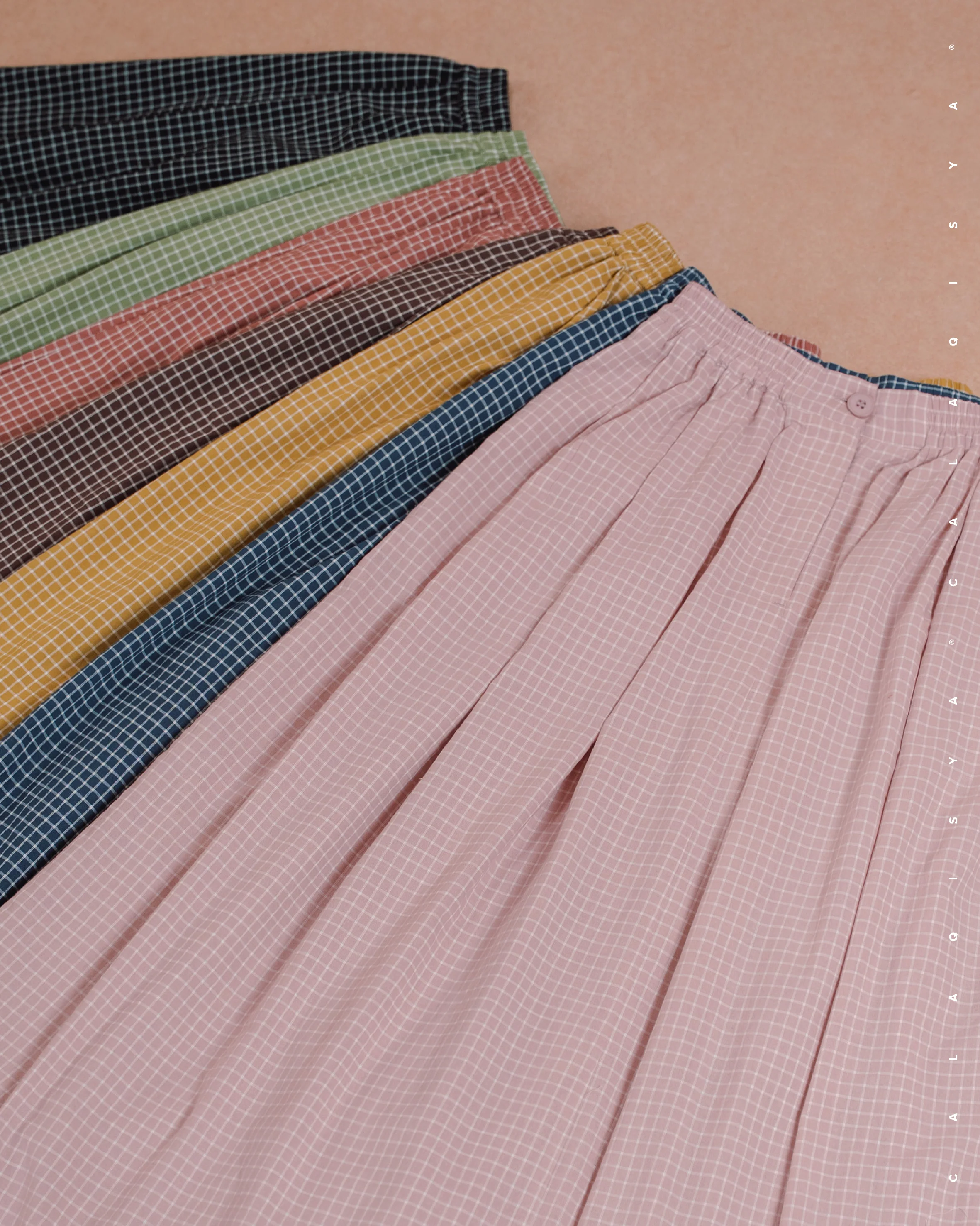 DARLA CHECKERED SKIRT IN HONEY MUSTARD - Image 5