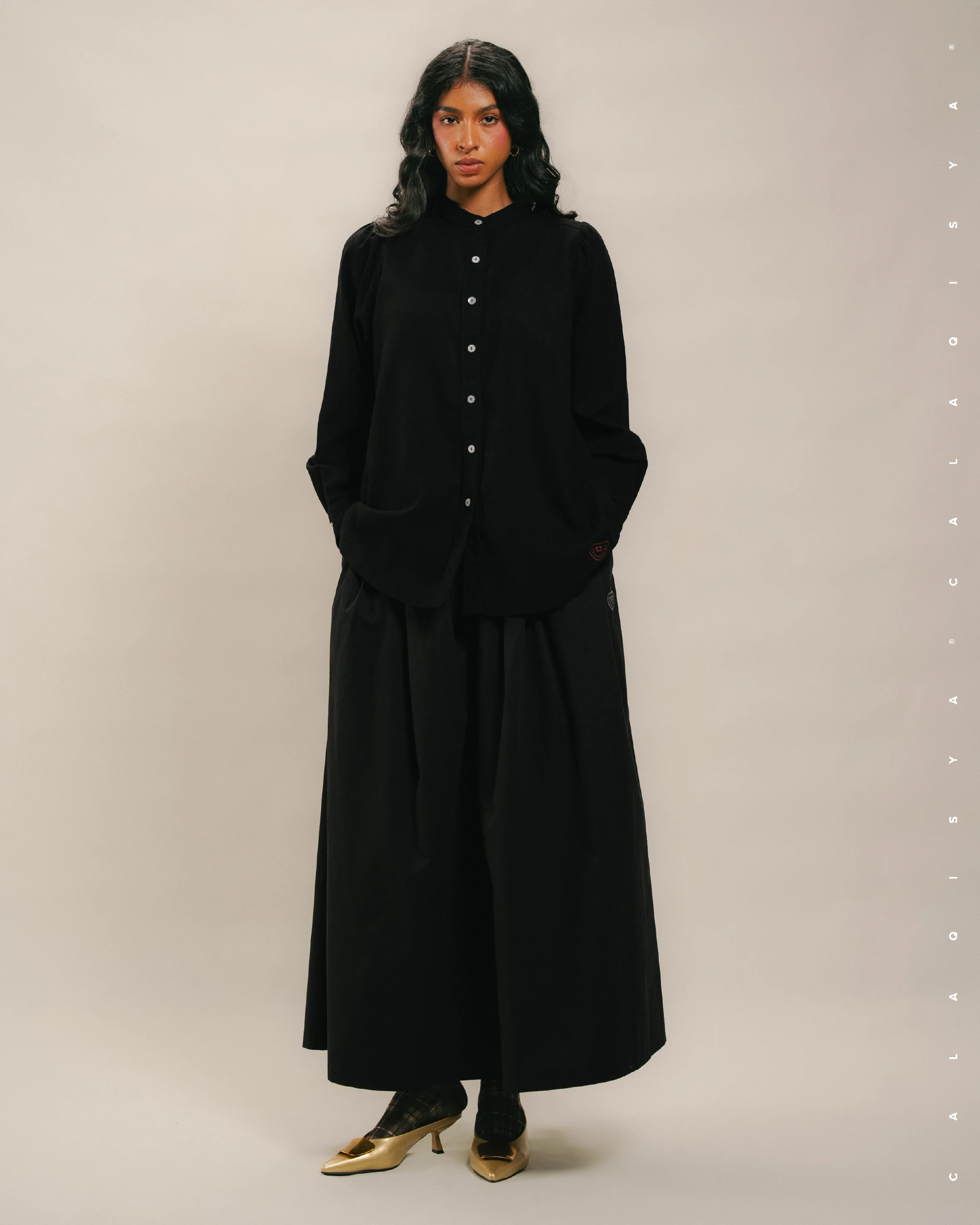 DARLA SKIRT (100% COTTON) IN BLACK - Image 3