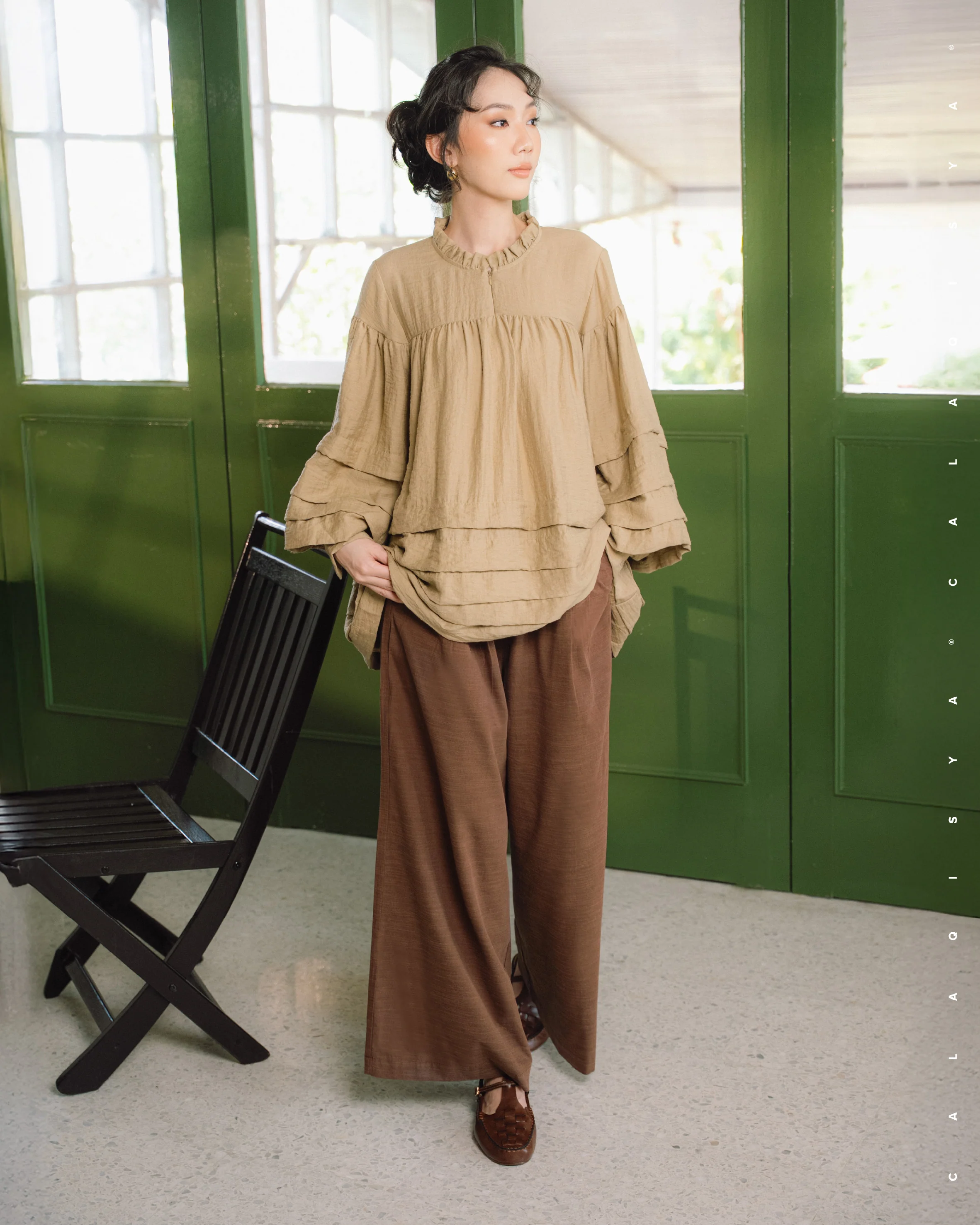 DOE PANTS IN BROWN STONE