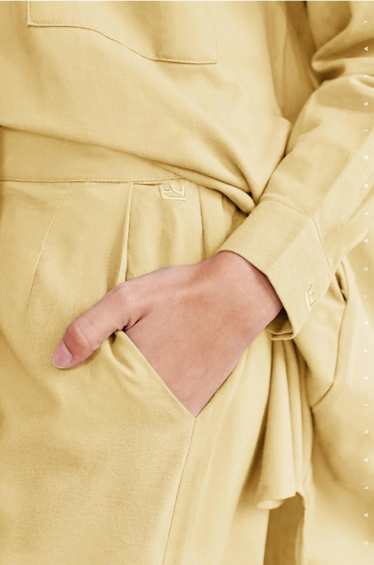 GIGI PANTS IN TENDER YELLOW (FULLY LINED) - Image 3