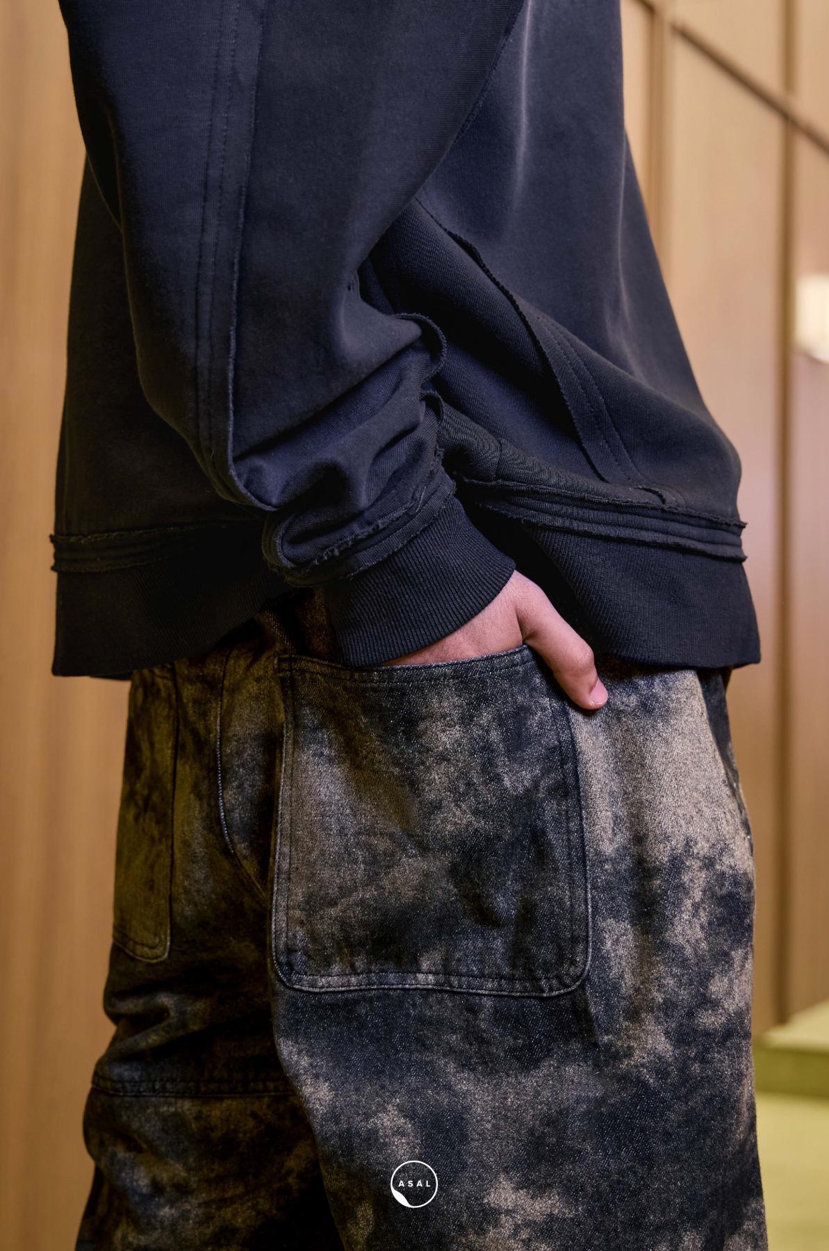 KLFW RUST CARGO PANTS IN BLACK - Image 3