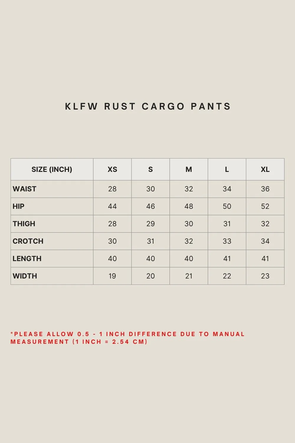 KLFW RUST CARGO PANTS IN DOWNTONE BROWN - Image 5