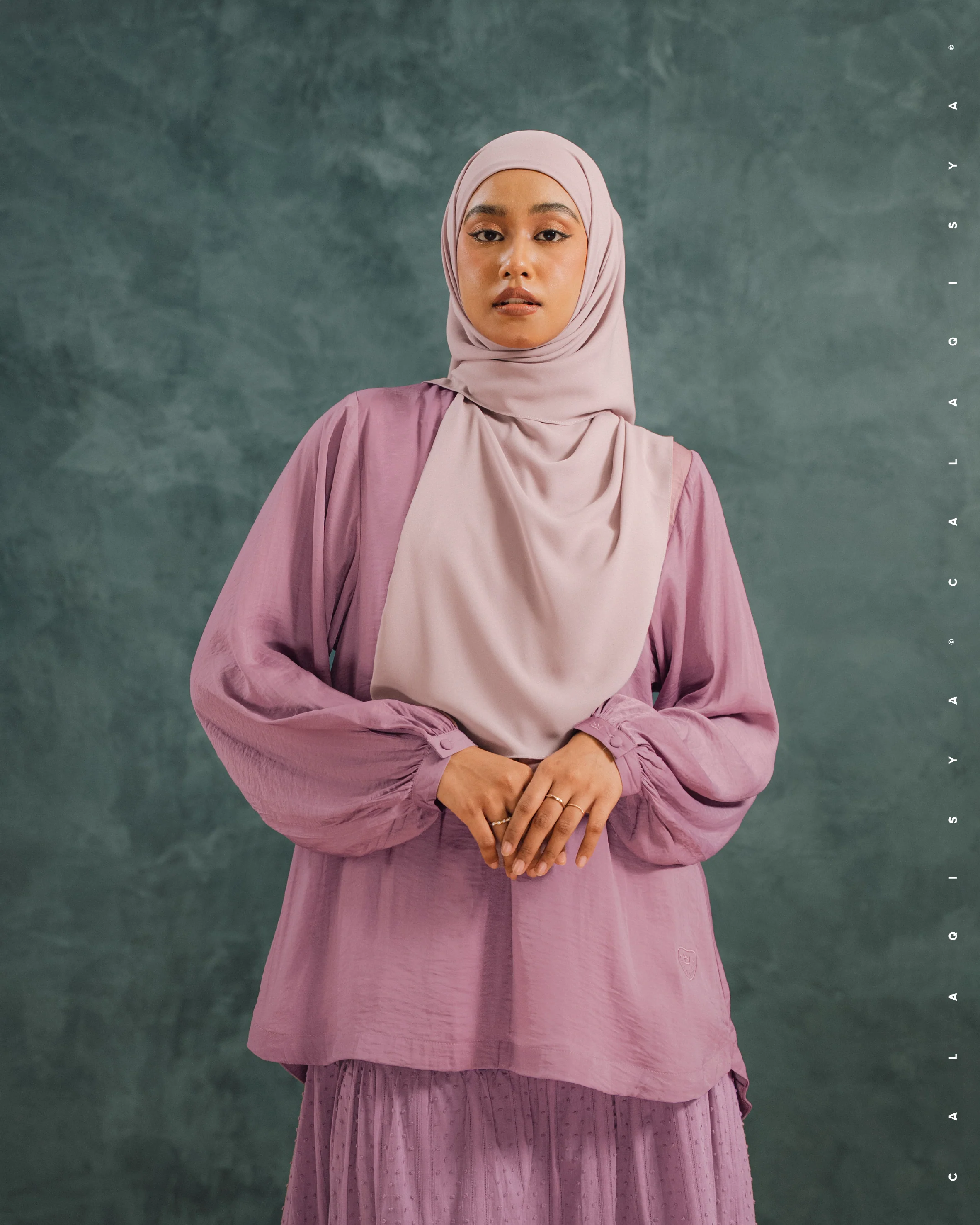 LAUREL BALLOON SLEEVE TOP IN MELLOW MAUVE