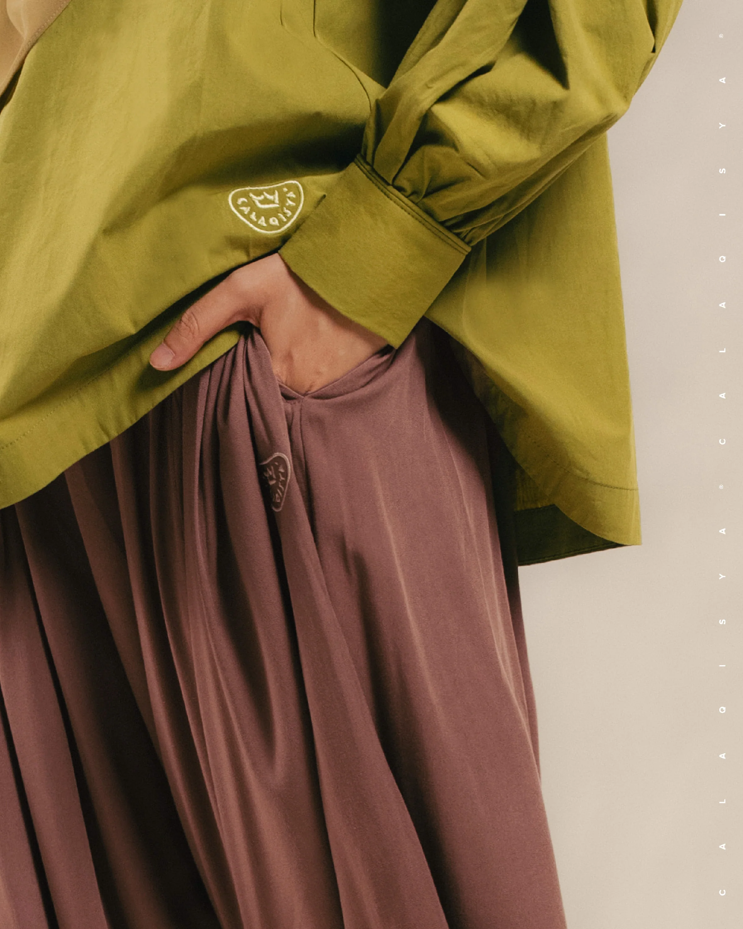 WAV PANTS (100% VISCOSE) IN MINK - Image 3