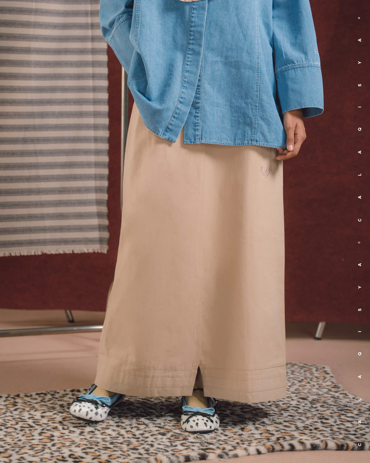 RANCH COOP SKIRT 2.0 IN ALMOND BUFF