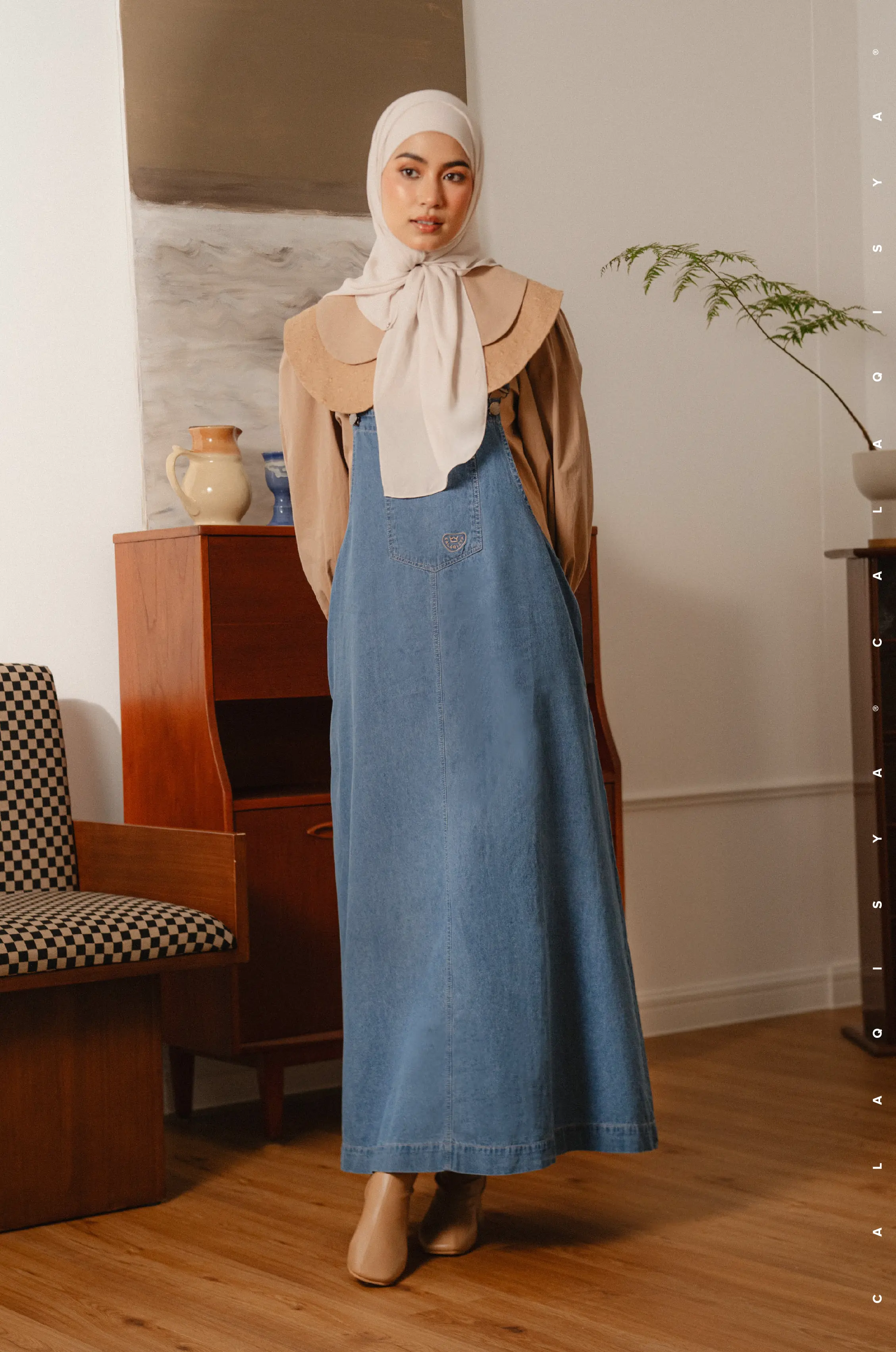 RANCH : HARVEST OVERALL DRESS 2.0 IN MEDIUM BLUE DENIM
