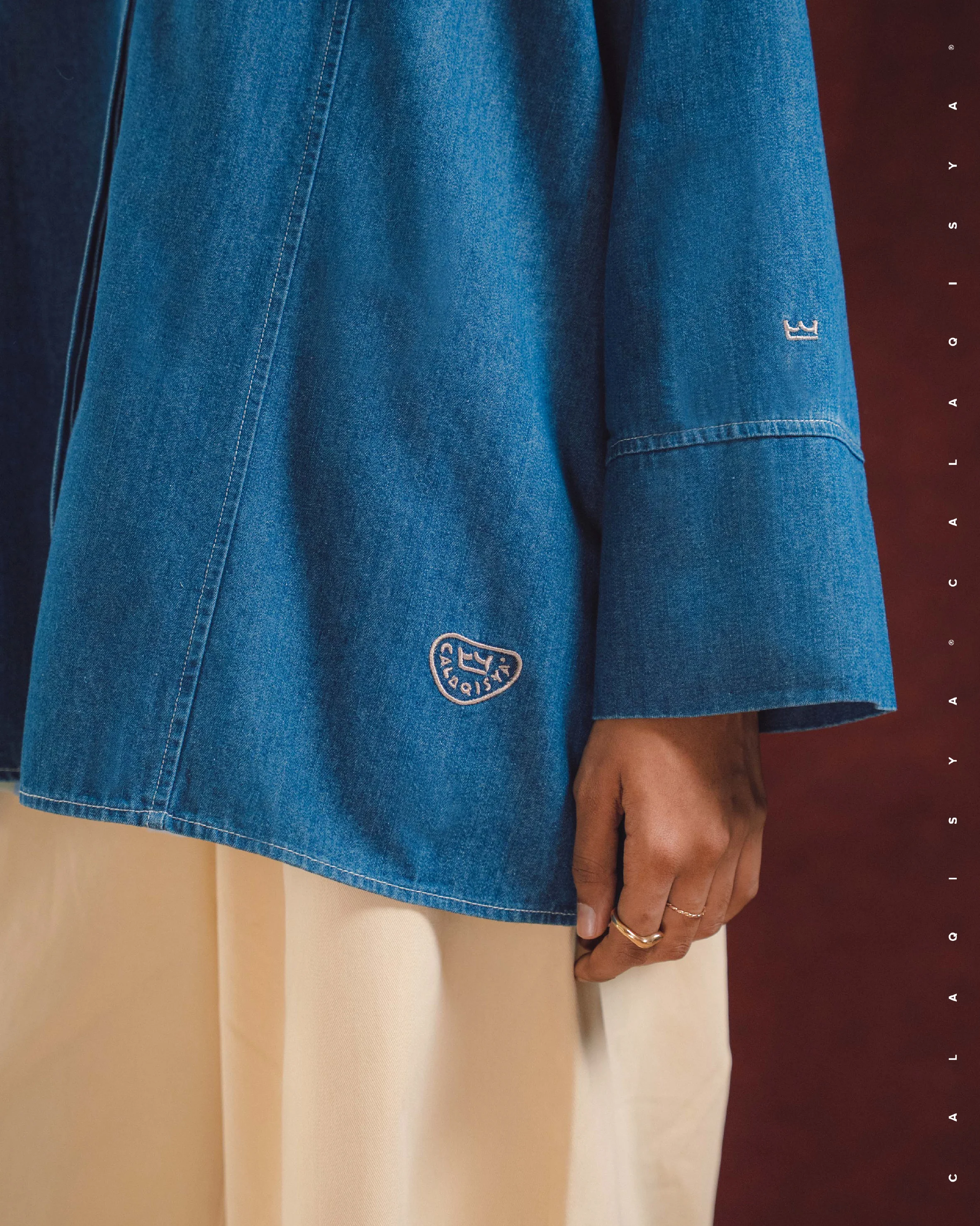 RANCH RAYS TOP IN BLUE DENIM - Image 2