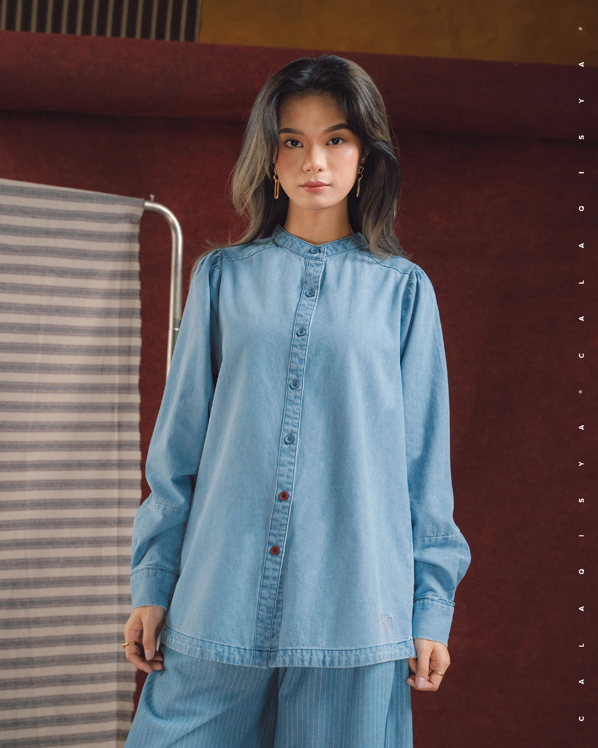 RANCH TILLY TOP IN LIGHT BLUE DENIM - Image 2