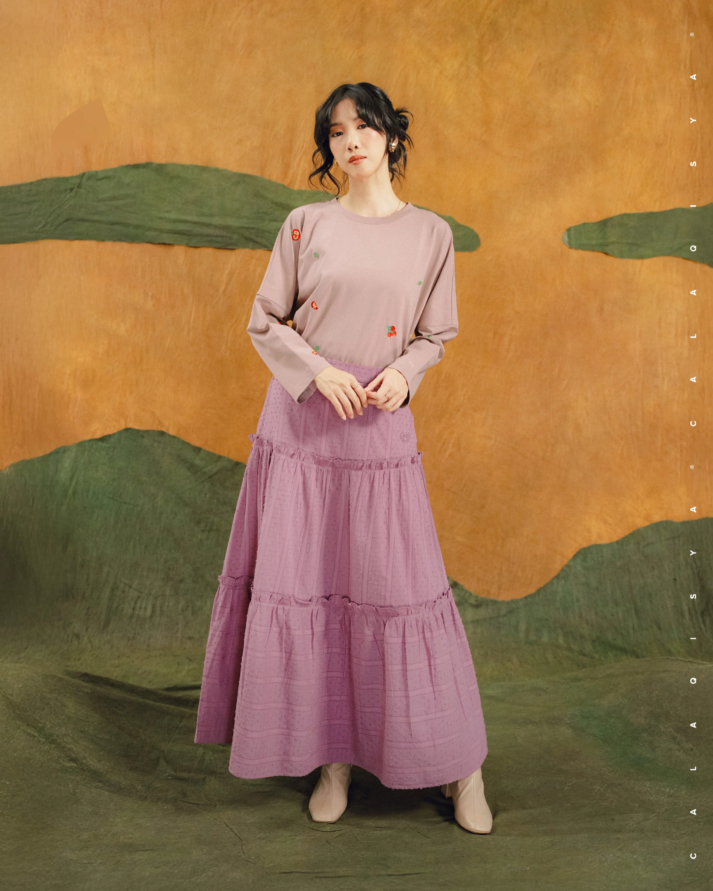 SOMERSET SKIRT (FULLY LINED) IN MESA ROSE - Image 3