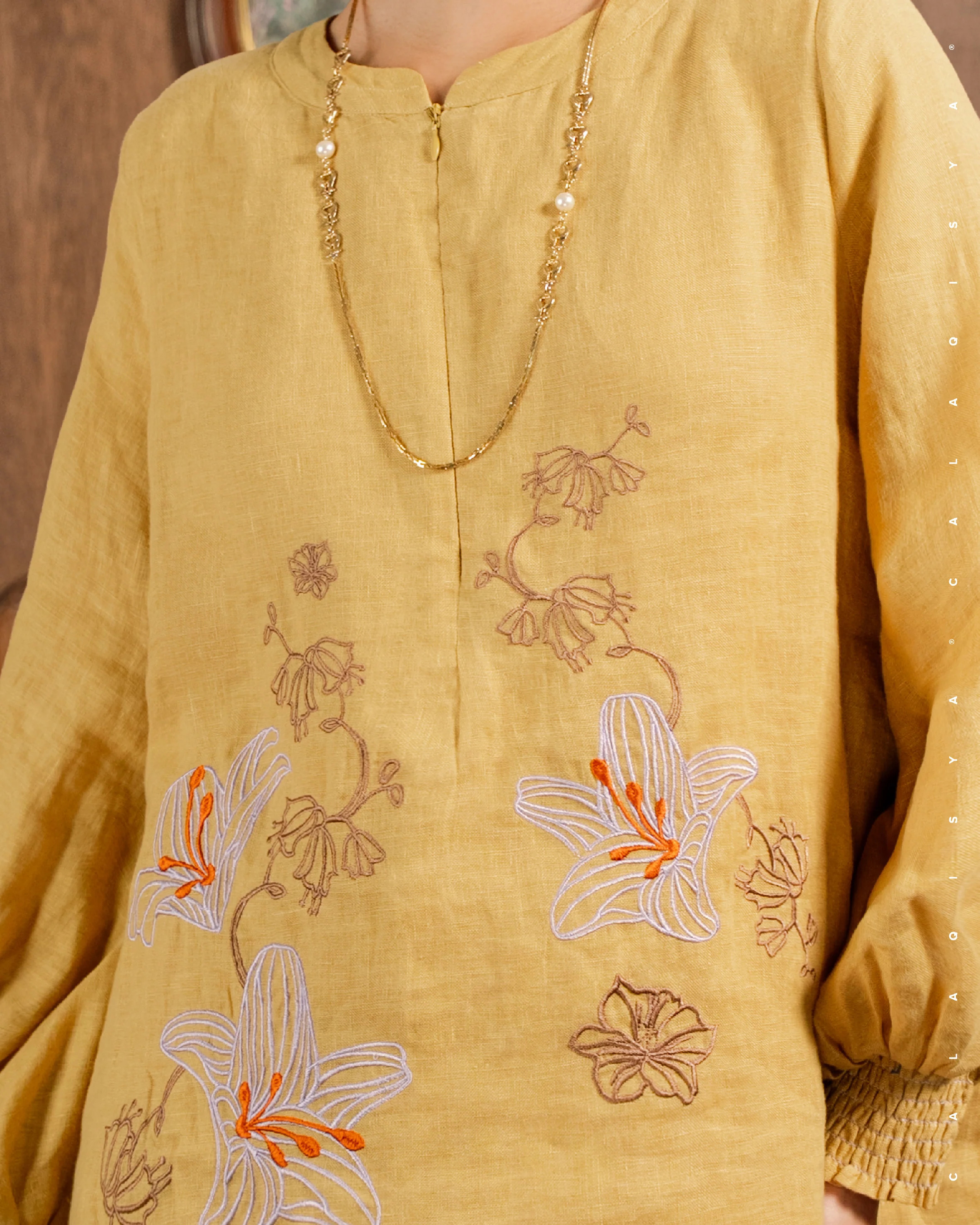 SORAYA (100% LINEN) IN TINSEL - Image 2