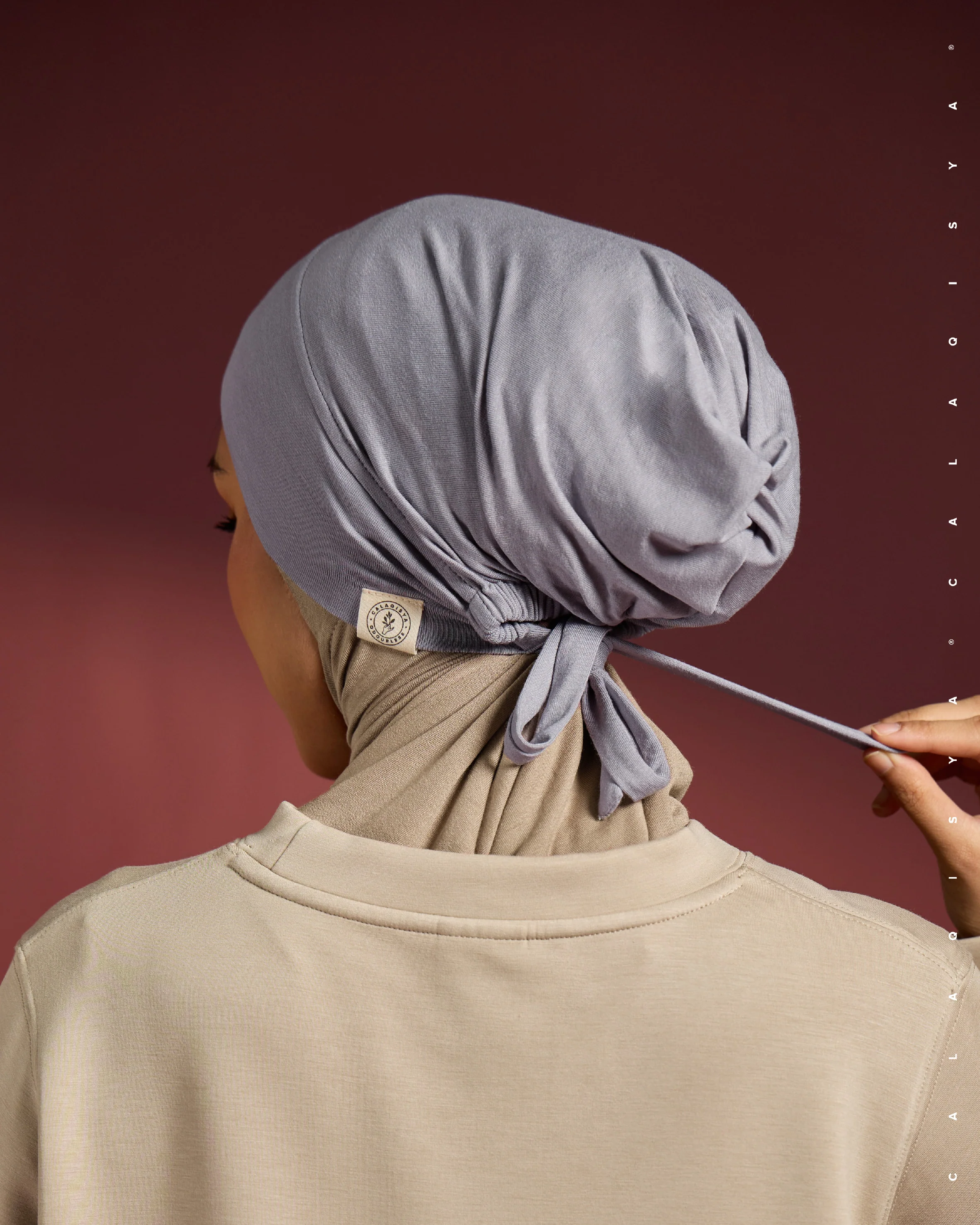 TIE BACK BONNET CAP IN GREY DAWN (ODOURLESS)
