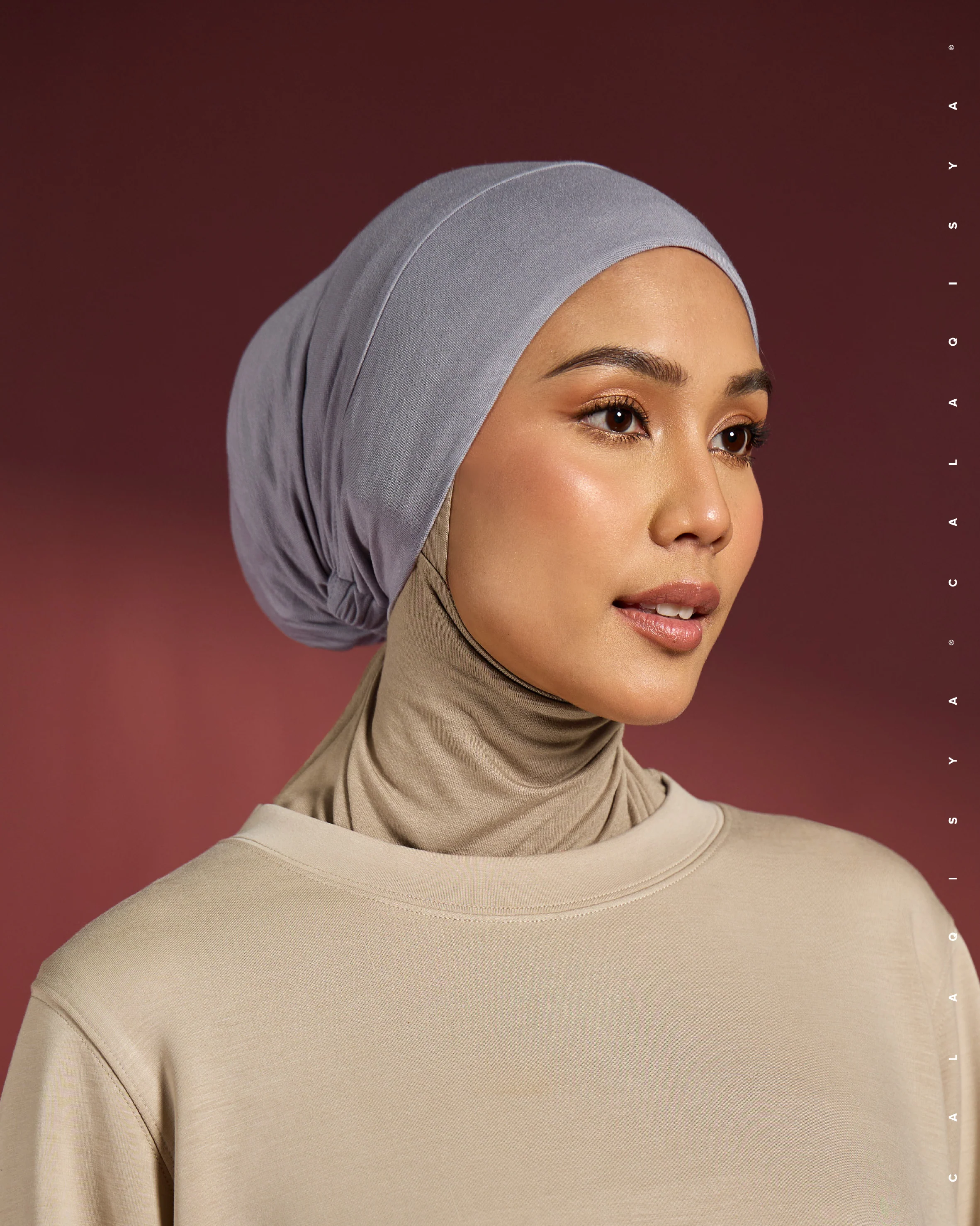 TIE BACK BONNET CAP IN GREY DAWN (ODOURLESS) - Image 2